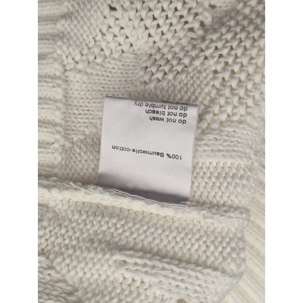 Akris Punto "Hello Sunshine" Cream Knit Short Sleeve Pullover Sweater Size 8 - Picture 7 of 10